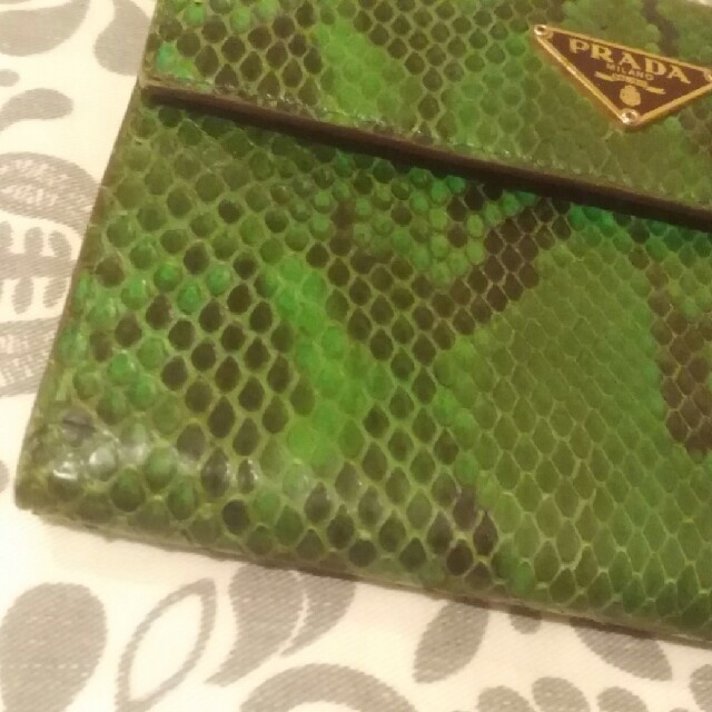 PRADA(プラダ)のPRADA  ヘビ革 グリーン  財布  レディースのファッション小物(財布)の商品写真