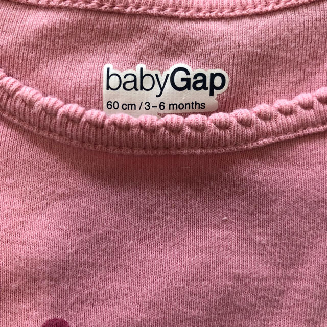 babyGAP(ベビーギャップ)のbaby gap 60 ロンパース  ピンク 美品 キッズ/ベビー/マタニティのベビー服(~85cm)(ロンパース)の商品写真