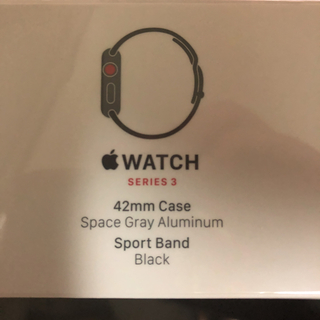 アップルウォッチ(Apple Watch)のApple Watch series3 42mm セルラー 灰/黒 未開封新品(その他)