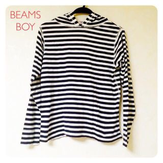 ビームスボーイ(BEAMS BOY)のBEAMSBOYボーダー×フードトップス(カットソー(長袖/七分))