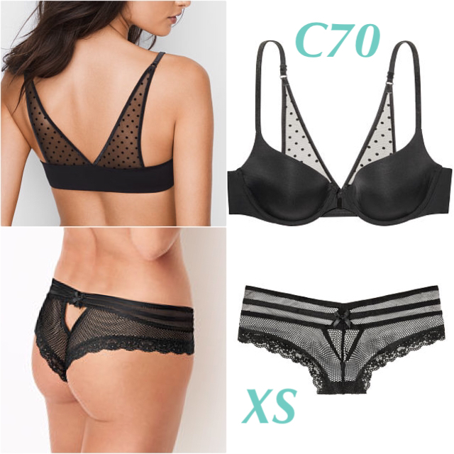 Victoria's Secret(ヴィクトリアズシークレット)の新品 ヴィクトリアシークレット ブラジャー & パンティ 上下セット C70 S レディースの下着/アンダーウェア(ブラ&ショーツセット)の商品写真