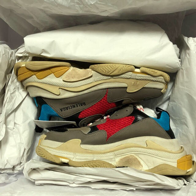 新品 正規品 BALENCIAGA TripleSトリプルエス 39ブルーレッド | www