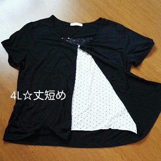 【丈短め】4L☆黒(Tシャツ(半袖/袖なし))