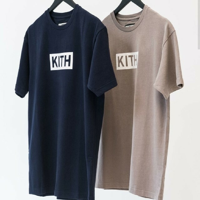 XS kith box logo t-shirt navy white 偽物注意 | フリマアプリ ラクマ