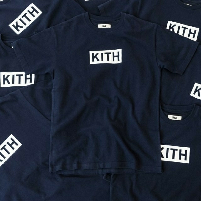 XS kith box logo t-shirt navy white 偽物注意 メンズのトップス(Tシャツ/カットソー(半袖/袖なし))の商品写真