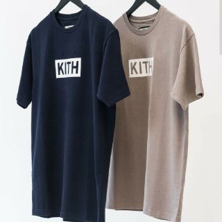 XS kith box logo t-shirt navy white 偽物注意(Tシャツ/カットソー(半袖/袖なし))