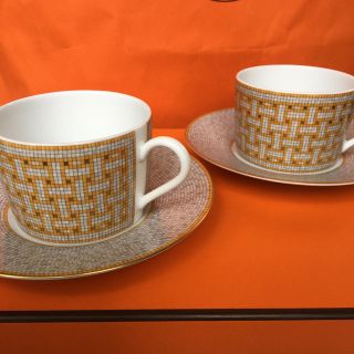 エルメス(HERMES)のエルメスモザイクヴァンキャトルのカップ&ソーサー。(食器)