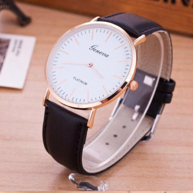 腕時計 レディース ブラック ゴールド ユニセックスシンプルオシャレ レディースのファッション小物(腕時計)の商品写真