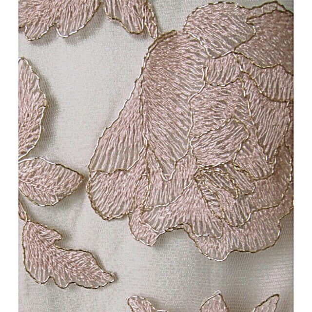 TADASHI SHOJI(タダシショウジ)のTADASHI SHOJI花モチーフ刺繍ドレスワンピース*ピーチピンクゴールド8 レディースのワンピース(ひざ丈ワンピース)の商品写真