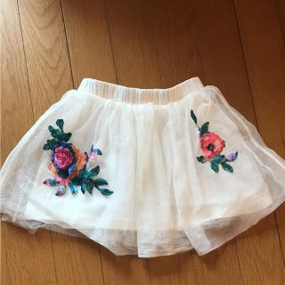 ザラキッズ(ZARA KIDS)のZARA girls レース 刺繍 スカート(スカート)
