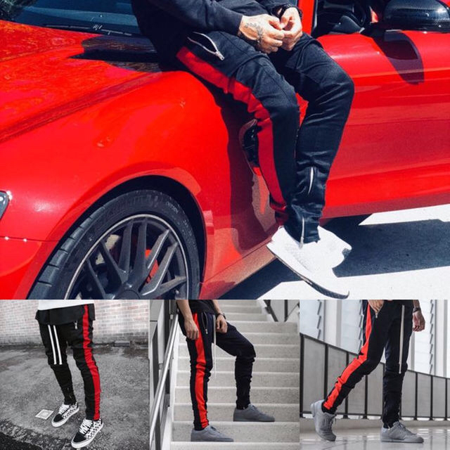 新品(送料込)XSサイズMNML TRACK PANTS 黒赤ブラック レッド