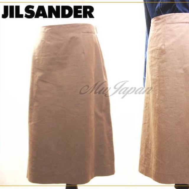 Jil Sander(ジルサンダー)のジルサンダーJIL SANDERコットン膝丈スカート*ベージュ レディースのスカート(ひざ丈スカート)の商品写真