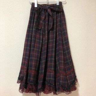 アクシーズファム(axes femme)のaxes femme チェック柄ロングスカート(ロングスカート)