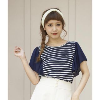 マジェスティックレゴン(MAJESTIC LEGON)のCOCO様専用 マジェスティックレゴン  ボーダー ネイビー 田中里奈(Tシャツ(半袖/袖なし))