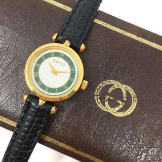 グッチ(Gucci)のグッチ 値引き可 オールドグッチ 新品ベルト 新品電池 稼働品 良品ヴィンテージ(腕時計)