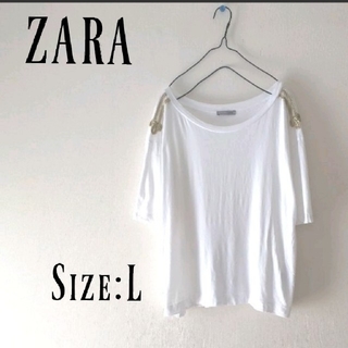 ザラ(ZARA)のZARA 大人上品ゴールドデザイン Tシャツ(Tシャツ(半袖/袖なし))