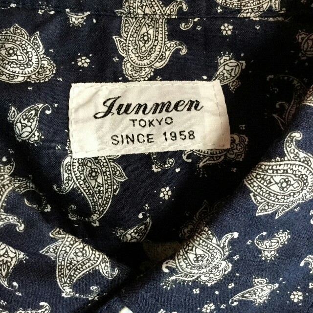 JUNMEN(ジュンメン)のJUN MEN 半袖シャツ ペイズリー アロハシャツ ネイビー 紺 M メンズのトップス(シャツ)の商品写真