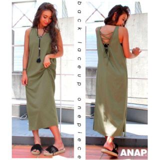 アナップ(ANAP)の【ANAP】バックレースアップタンクワンピース(ロングワンピース/マキシワンピース)