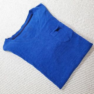 バーバリーブラックレーベル(BURBERRY BLACK LABEL)のバーバリーブラックレーベル麻シャツblue(Tシャツ/カットソー(半袖/袖なし))