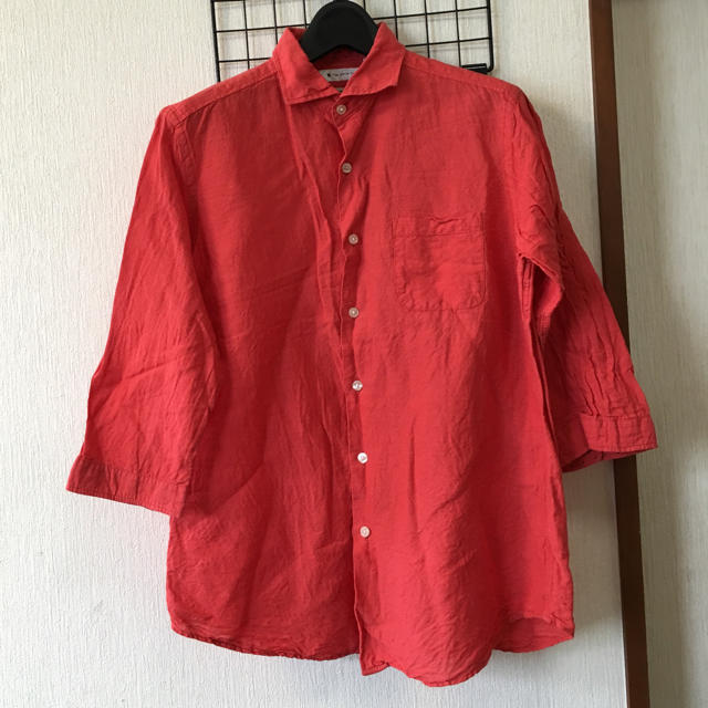 THE SHOP TK(ザショップティーケー)のTK タケオキクチ オレンジ 七分袖シャツ  Lサイズ メンズのトップス(シャツ)の商品写真