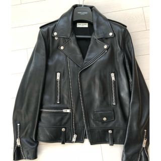 サンローラン(Saint Laurent)の美品 正規品 saint laurent サンローラン ライダースジャケット(ライダースジャケット)