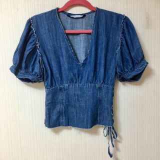 ザラ(ZARA)のzara デニムトップス(カットソー(半袖/袖なし))