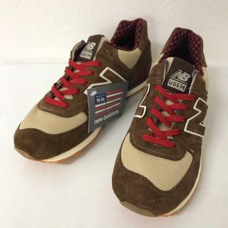 ニューバランス(New Balance)のUSA製 M574PB ニューバランス スニーカー 茶 赤 180214(スニーカー)