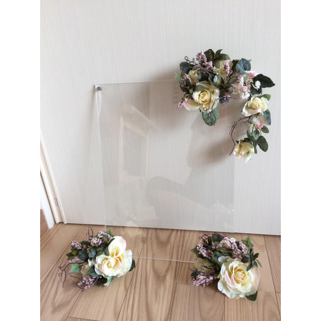 ウェルカムボードの花と手作りリングピローと手作りぬいぐるみの通販 By コジコジ S Shop ラクマ