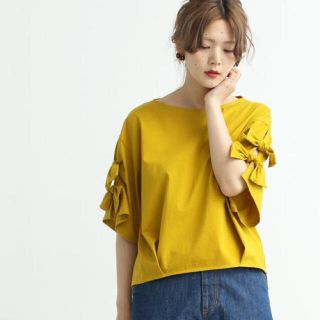 ドットアンドストライプスチャイルドウーマン(Dot&Stripes CHILDWOMAN)のtamaco様専用 Dot and stripes 袖リボン プルオーバー(カットソー(半袖/袖なし))