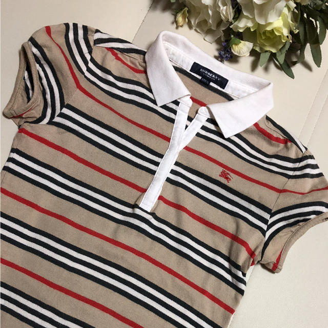 BURBERRY(バーバリー)の♪バーバリー♪定番ボーダーチョッピリお袖130A キッズ/ベビー/マタニティのキッズ服男の子用(90cm~)(Tシャツ/カットソー)の商品写真