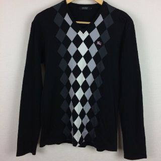 バーバリーブラックレーベル(BURBERRY BLACK LABEL)の美品 BURBERRY BLACK LABEL 長袖カットソー アーガイル柄(Tシャツ/カットソー(七分/長袖))