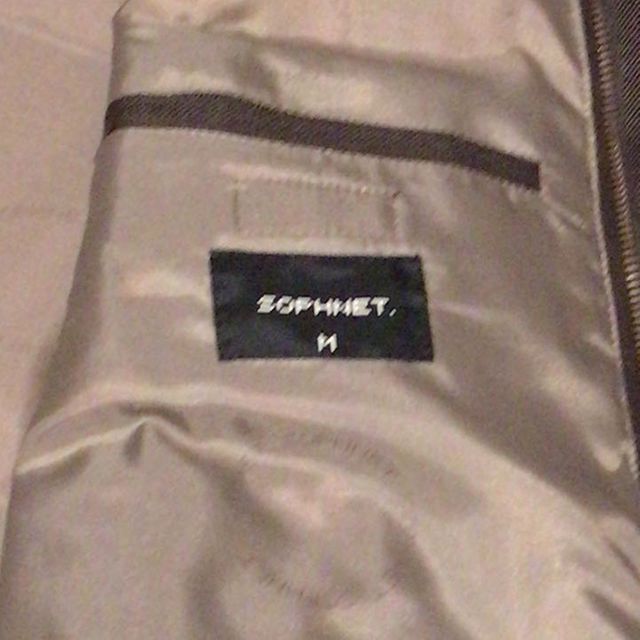 SOPH(ソフ)のSOPHNET. ダウンベスト ヘリンボーン ブラウン サイズM メンズのジャケット/アウター(ダウンベスト)の商品写真