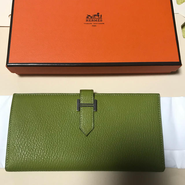 Hermes(エルメス)のエルメス◆ベアン◇◆長財布◆オリーブグリーン レディースのファッション小物(財布)の商品写真