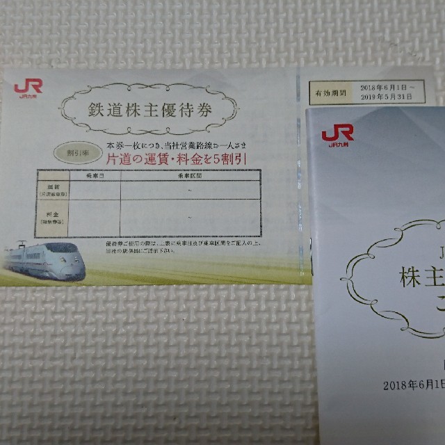 JR(ジェイアール)のJR九州 株主優待券 チケットの乗車券/交通券(鉄道乗車券)の商品写真