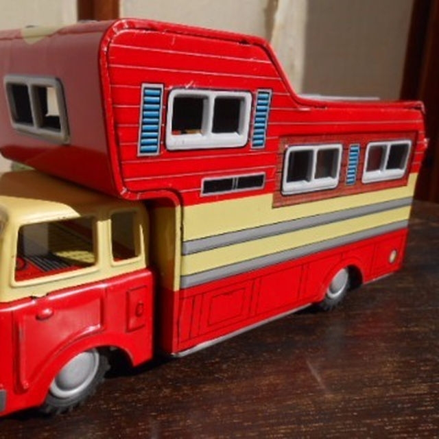 ☆超希少、美品!ブリキ 玩具 キャンピングカー 箱付 日本製 おもちゃ