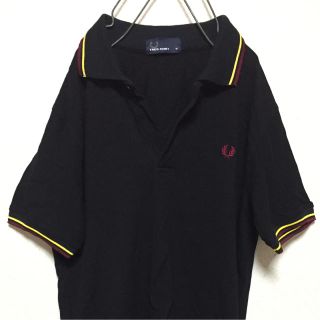 フレッドペリー(FRED PERRY)のFRED PERRY フレッドペリー ポロシャツ 黒×えんじ サイズM(ポロシャツ)