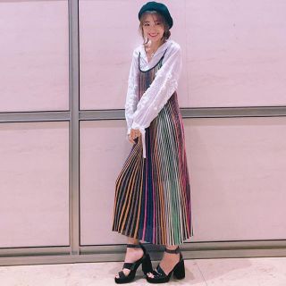 ザラ(ZARA)の1点のみ 完売品 ザラ シャイニー マルチカラー ワンピ メタリック スカート(ロングワンピース/マキシワンピース)