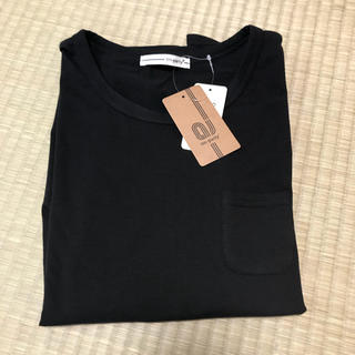 シマムラ(しまむら)の新品 しまむら 無地 ポケット クルーネック Tシャツ ブラック L(Tシャツ(半袖/袖なし))