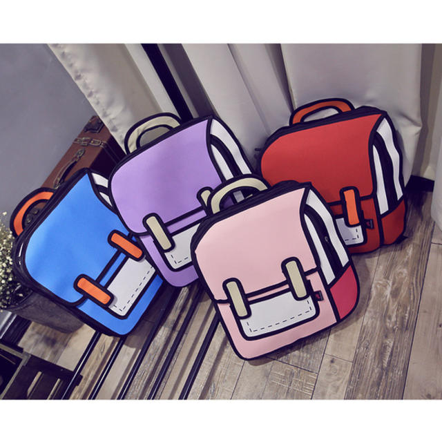 かわいい 漫画 イラストのようなバッグ 2d リュック ピンクの通販 By Yuyj S Shop ラクマ