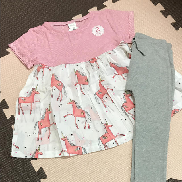 NEXT(ネクスト)の【新品】NEXT ユニコーン ワンピース & レギンス 3-4y 104cm キッズ/ベビー/マタニティのキッズ服女の子用(90cm~)(ワンピース)の商品写真