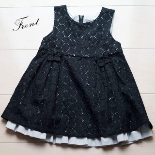 ベベ(BeBe)のBeBe べべ　ワンピース　フォーマル　黒　90　ドレス(ドレス/フォーマル)