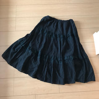 レストローズ(L'EST ROSE)のレストローズ   黒レースの可愛いスカート サイズ2(ひざ丈スカート)