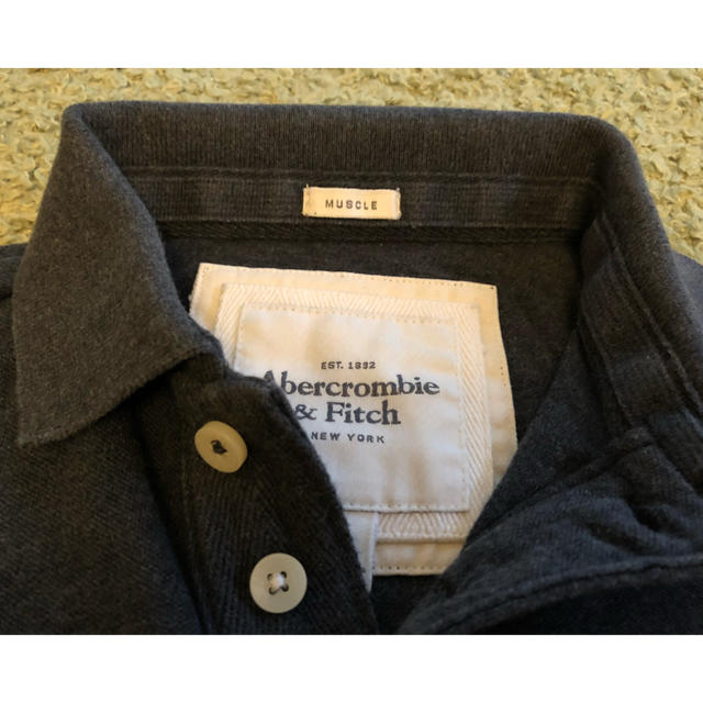 Abercrombie&Fitch(アバクロンビーアンドフィッチ)のアバクロ★グレーメンズポロシャツ メンズのトップス(ポロシャツ)の商品写真