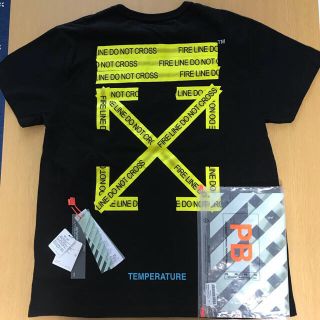 オフホワイト(OFF-WHITE)のOFF-WHITE    FIRETAPE S/S TEE   Msize(Tシャツ/カットソー(半袖/袖なし))