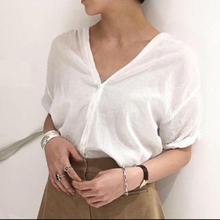 トゥデイフル(TODAYFUL)のりーこ様専用Collarless Voile Shirts(シャツ/ブラウス(半袖/袖なし))