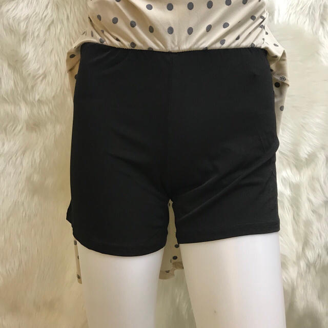 新品タグ付き☆インナーパンツ付ドット柄スカート22010☆Sベージュ×ブラック レディースのスカート(ひざ丈スカート)の商品写真