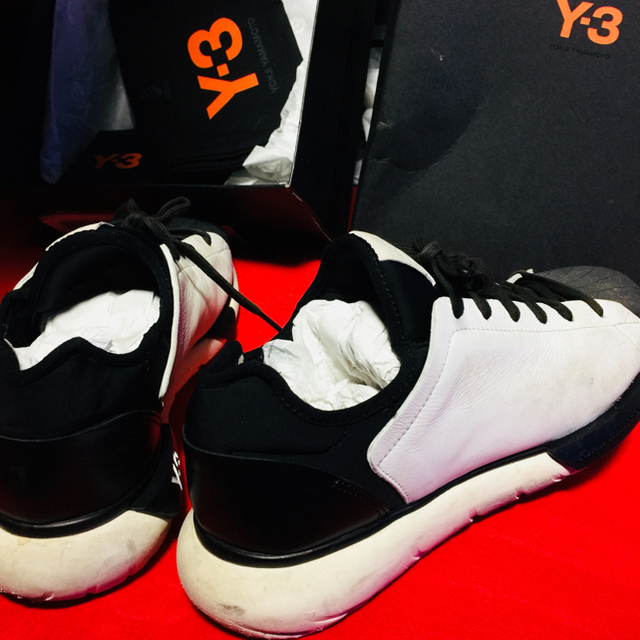 Y-3(ワイスリー)の中古 Y-3QASASHELLネオプレン切替レザースニーカー２６ｃｍ メンズの靴/シューズ(スニーカー)の商品写真