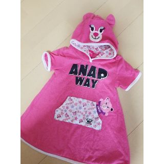 アナップキッズ(ANAP Kids)のANAPKIDS☆ピンクパーカーワンピ☆半袖(ワンピース)