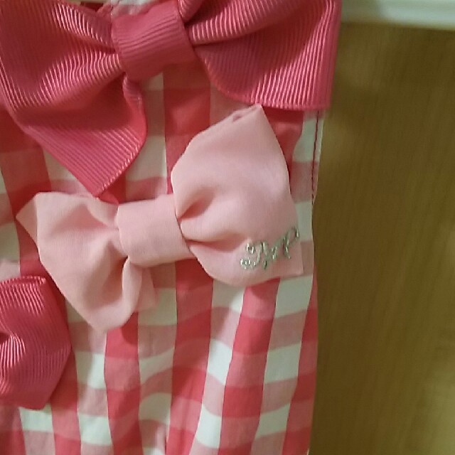 mezzo piano(メゾピアノ)のメゾピアノリボンワンピース キッズ/ベビー/マタニティのキッズ服女の子用(90cm~)(ワンピース)の商品写真