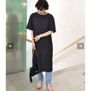 プラージュ(Plage)のPlage CALUX バックスリット ロングワンピース 新品未使用 ブラック(Tシャツ(半袖/袖なし))